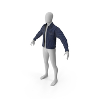 Unbuttoned Levis Man Trucker Jeans Jacket PNG & PSD Images