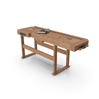 Wooden Workbench with Tools PNG & PSD Images