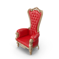 Throne Chair Red Gold Plated PNG & PSD Images