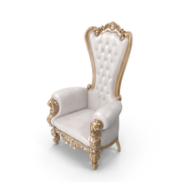 Throne Chair White Gold Plated PNG & PSD Images