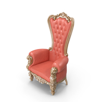 Throne Chair Orange Gold Plated PNG & PSD Images