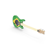 Brazil Flag Electric Guitar PNG & PSD Images