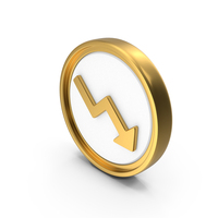Down Graph Circular Coin PNG & PSD Images