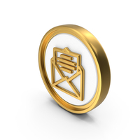 Envelope With Letters Line Circular Coin PNG & PSD Images