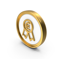 Euro Money Award Circular Coin PNG & PSD Images