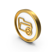 Folder Check Circular Coin PNG & PSD Images