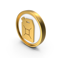 Fuel Can Circular Coin PNG & PSD Images