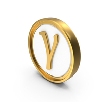 Gamma Greek Circular Coin PNG & PSD Images