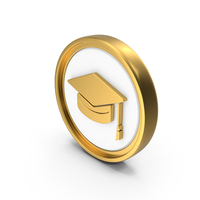 Graduation Cap Circular Coin PNG & PSD Images