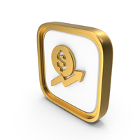 Dollar Financial Growth Square Coin PNG & PSD Images