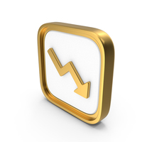 Down Graph Square Coin PNG & PSD Images