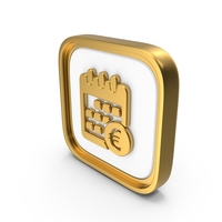 Financial Calendar With Euro Square Coin PNG & PSD Images