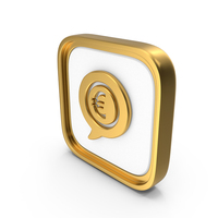 Euro Speech Bubble With Money Square Coin PNG & PSD Images