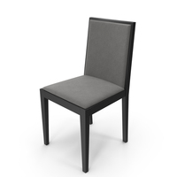 modern wood dining chair with grey upholstered sead and backrest PNG & PSD Images