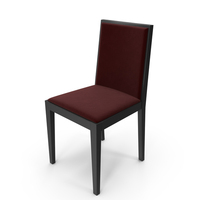 modern wood dining chair with red upholstered sead and backrest PNG & PSD Images