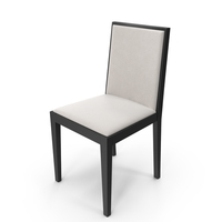 modern wood dining chair with white upholstered sead and backrest PNG & PSD Images