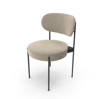 Modern Beige Frabic Dining Dining Chair with Metal Legs PNG & PSD Images