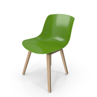 modern green plastic dining chair with wood legs PNG & PSD Images