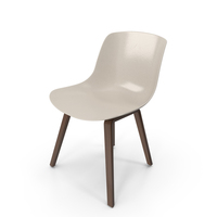 modern white plastic dining chair with wood legs PNG & PSD Images