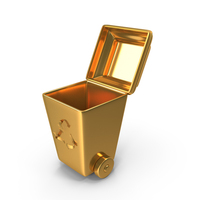 Trash Bin With Open Cap Icon Gold PNG & PSD Images