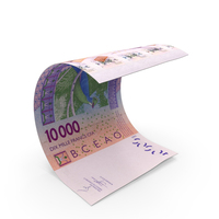 African 10000 Francs Money Note Bend PNG & PSD Images