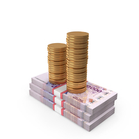 African 10000 Francs Money Notes With Gold Coins PNG & PSD Images