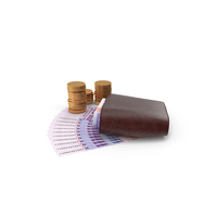Closed Wallet African 10000 Francs Money Bill Coins PNG & PSD Images