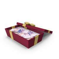 Gift Box Open With African 10000 Francs Money Notes PNG & PSD Images