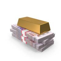 Gold Four Biscuits African 10000 Francs Lot Money PNG & PSD Images