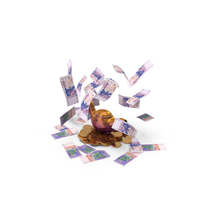 Magic Lamp African 10000 Francs Money Falling Coins PNG & PSD Images