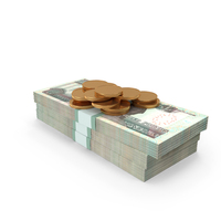 Gold Coins With Egypt 100 Pounds Money Bill PNG & PSD Images