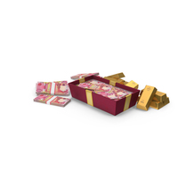 Box Gold Biscuit Lots Iraq 25000 Dinars Money Notes PNG & PSD Images