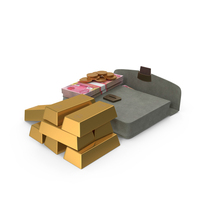 Briefcase Gold Biscuits Iraq 25000 Dinars Money Coins PNG & PSD Images