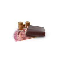 Closed Wallet Iraq 25000 Dinars Money Bill Coins PNG & PSD Images