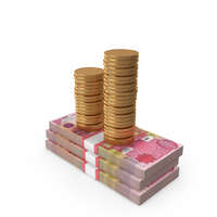 Iraq 25000 Dinars Money Notes With Gold Coins PNG & PSD Images