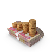 Iraq 25000 Dinars Money Notes With Graph Coins Lots PNG & PSD Images