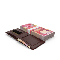 Leather Wallet Open Bill Iraq 25000 Dinars Money PNG & PSD Images