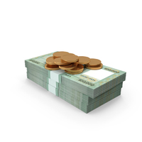 Gold Coins With Lebanese 100000 Livres Money Bill PNG & PSD Images
