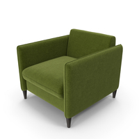 modern green fabric armchair with wood legs PNG & PSD Images
