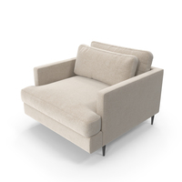 contemporary beige fabric armchair with metal legs PNG & PSD Images