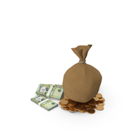 Saudi 50 Riyals Money Bag Gold Lots PNG & PSD Images