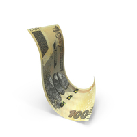 Zimbabwe 100 Dollars Money Folded Falling Note PNG & PSD Images