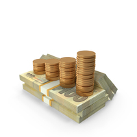 Zimbabwe 100 Dollars Money Notes With Graph Coins Lots PNG & PSD Images