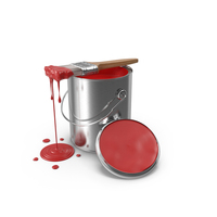 Red Paint Can And Paintbrush PNG & PSD Images