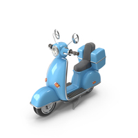 Blue Retro Style Scooter PNG & PSD Images