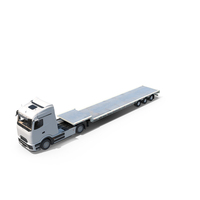 Lowboy Flatbed Semi Trailer Truck PNG & PSD Images