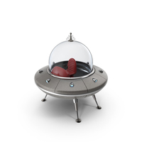 Retro Cartoon UFO PNG & PSD Images