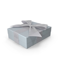 Blue Gift Box with Ribbon PNG & PSD Images