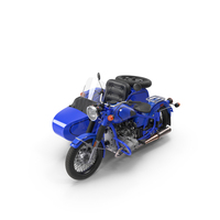 Retro Classic Blue Motorcycle With Sidecar PNG & PSD Images