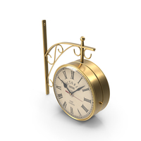 Vintage Railway Station Clock 1747 London Gold PNG & PSD Images